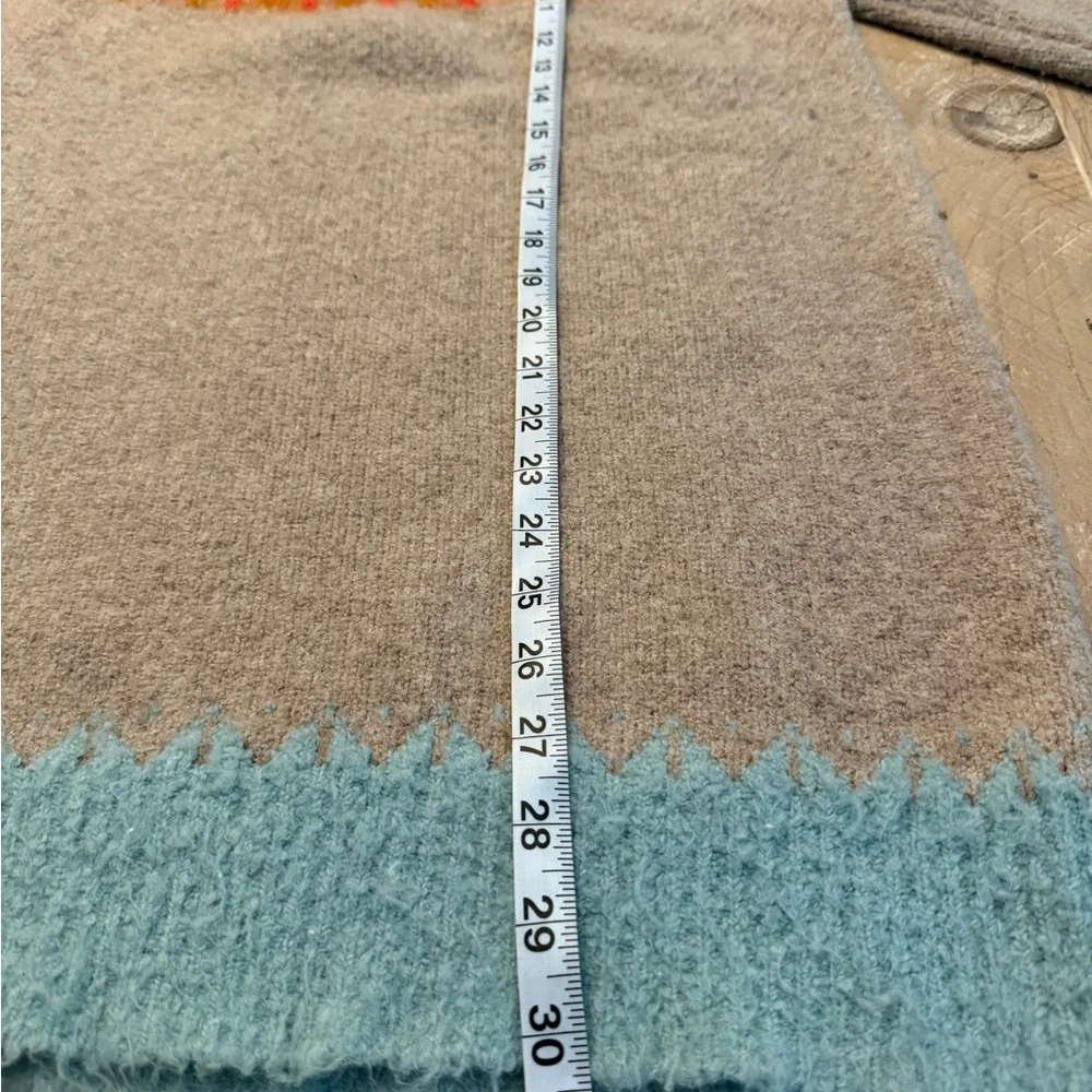 Anthropologie Gray Sweater with Blue and Orange Accents - Picture 4 of 6